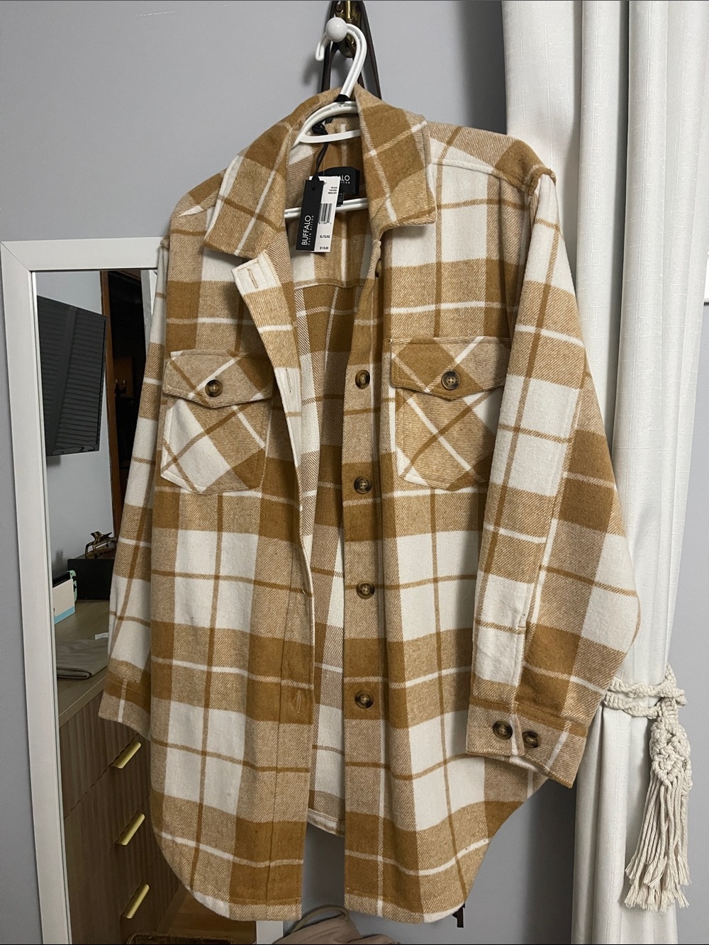 Buffalo David Bitton Tan & White Plaid